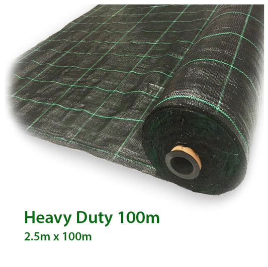 2.5M x 100M Heavy Duty Green Line Weed Mat